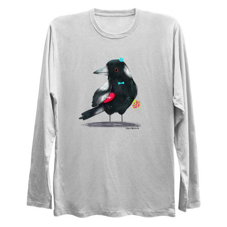 Australian Magpie with flowers and chocolate box tiny thumbnail