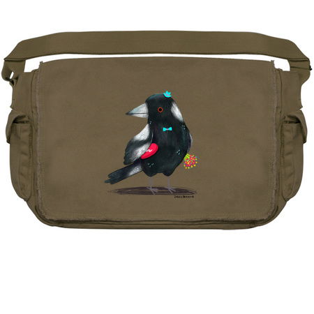 Australian Magpie with flowers and chocolate box tiny thumbnail