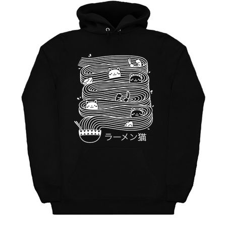 Ramen Lines Minimalist Cat Square Black and White by Tobe Fonseca tiny thumbnail