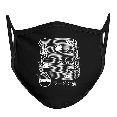 Ramen Lines Minimalist Cat Square Black and White by Tobe Fonseca tiny thumbnail