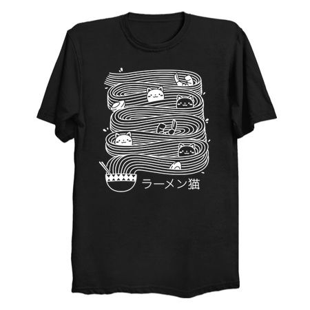 Ramen Lines Minimalist Cat Square Black and White by Tobe Fonseca tiny thumbnail