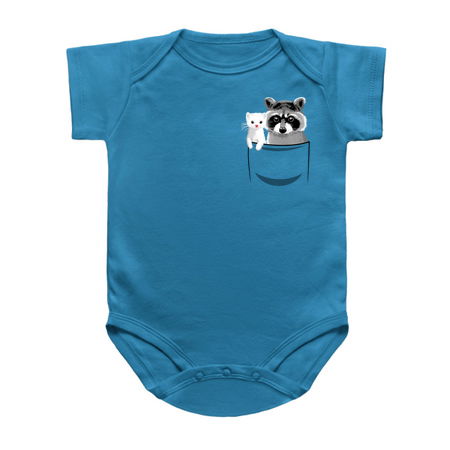 Raccoon and ferret in pocket tiny thumbnail