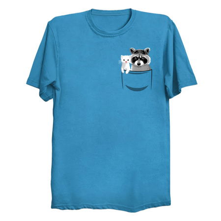 Raccoon and ferret in pocket tiny thumbnail