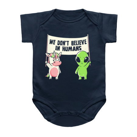 We Don't Believe in Humans - Cute Alien Unicorn Gift tiny thumbnail