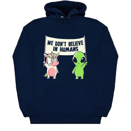 We Don't Believe in Humans - Cute Alien Unicorn Gift tiny thumbnail