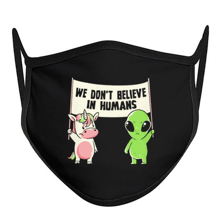 We Don't Believe in Humans - Cute Alien Unicorn Gift tiny thumbnail
