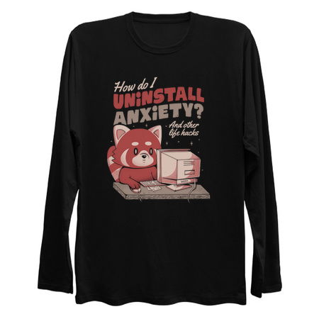 How Do I Uninstall Anxiety - Cute Funny Raccoon Gift tiny thumbnail