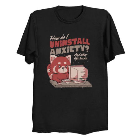 How Do I Uninstall Anxiety - Cute Funny Raccoon Gift tiny thumbnail