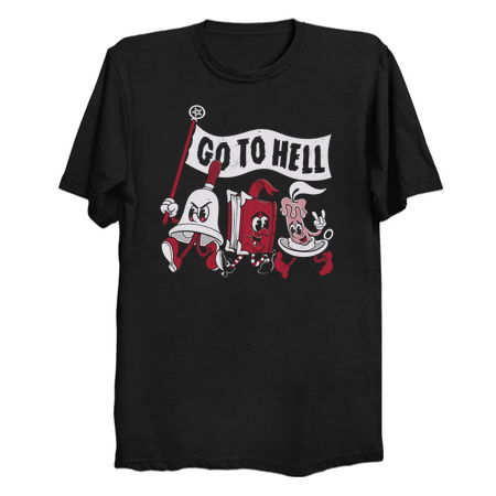 Go To Hell - Vintage Distressed Creepy Cute Goth Cartoon - Exorcise tiny thumbnail