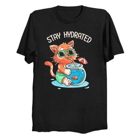 Stay Hydrated Cat Summer Fish by Tobe Fonseca tiny thumbnail
