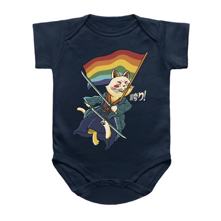 Katana Cat Rainbow Flag Japanese Style by Tobe Fonseca tiny thumbnail