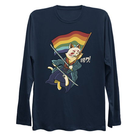 Katana Cat Rainbow Flag Japanese Style by Tobe Fonseca tiny thumbnail
