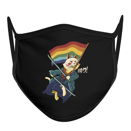 Katana Cat Rainbow Flag Japanese Style by Tobe Fonseca tiny thumbnail