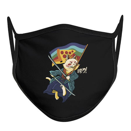 Katana Cat Rainbow Flag Japanese Style Pizza by Tobe Fonseca tiny thumbnail