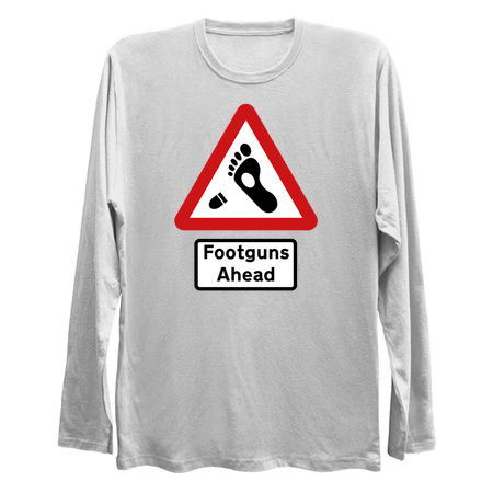 British Road Sign – Footguns Ahead tiny thumbnail