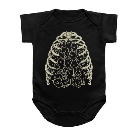 Neko Cat Ribcage Black and White by Tobe Fonseca tiny thumbnail