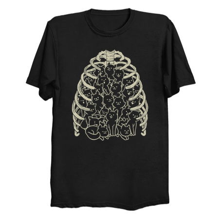 Neko Cat Ribcage Black and White by Tobe Fonseca tiny thumbnail