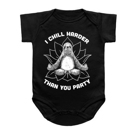 I Chill Harder Than You Party Zen Sloth Meditation Yoga by Tobe Fonseca tiny thumbnail