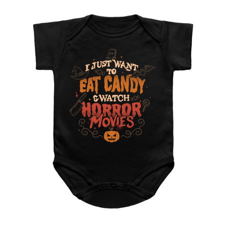 I Just Want to Eat Candy & Watch Horror Movies - Halloween Quotes Gift tiny thumbnail