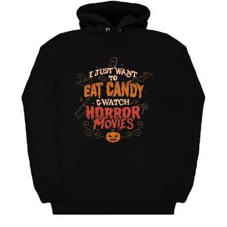 I Just Want to Eat Candy & Watch Horror Movies - Halloween Quotes Gift tiny thumbnail