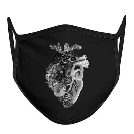 Flower Heart Spring Black and White Inverse by Tobe Fonseca tiny thumbnail