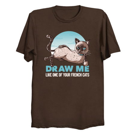 Draw Me Like One Of Your French Girls Cat Funny T-shirt by Tobe Fonseca tiny thumbnail