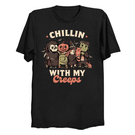 Chilling With My Creeps - Cute Funny Evil Halloween Gift tiny thumbnail