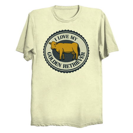 Golden Retriever Cow Funny T-shirt by Tobe Fonseca tiny thumbnail