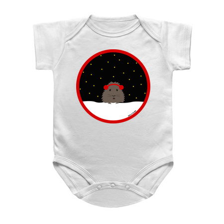 Christmas Boofy Guinea Pig Wearing Ear Muffs (circle) tiny thumbnail