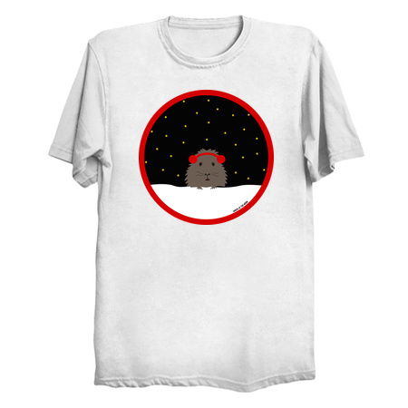 Christmas Boofy Guinea Pig Wearing Ear Muffs (circle) tiny thumbnail