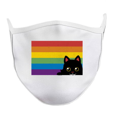 Peeking Cat Rainbow Pride Flag by Tobe Fonseca tiny thumbnail