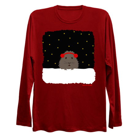 Christmas Boofy Guinea Pig Wearing Ear Muffs (ragged) tiny thumbnail