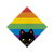 Peeking Cat Rainbow Pride Square Flag by Tobe Fonseca tiny thumbnail