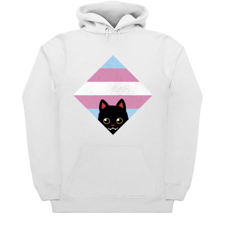 Peeking Cat Trans Square Flag by Tobe Fonseca tiny thumbnail