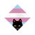 Peeking Cat Trans Square Flag by Tobe Fonseca tiny thumbnail