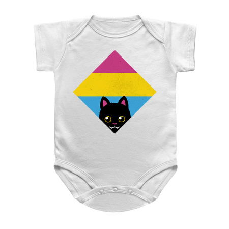 Peeking Cat Pan Square Flag by Tobe Fonseca tiny thumbnail