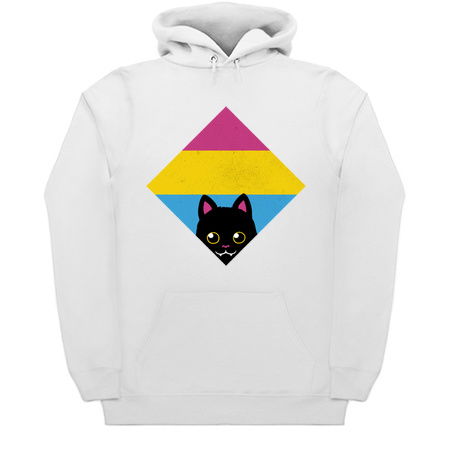 Peeking Cat Pan Square Flag by Tobe Fonseca tiny thumbnail