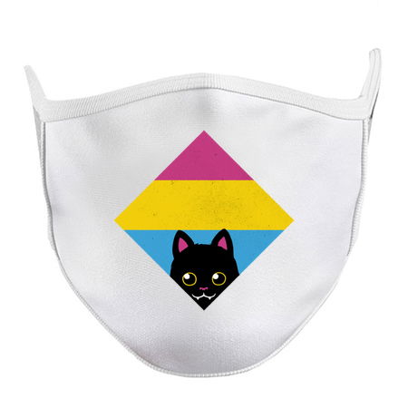 Peeking Cat Pan Square Flag by Tobe Fonseca tiny thumbnail