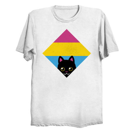 Peeking Cat Pan Square Flag by Tobe Fonseca tiny thumbnail