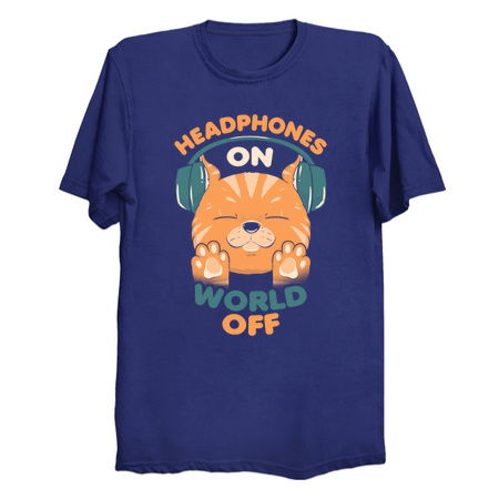 Music Cat Headphones On World Off by Tobe Fonseca tiny thumbnail