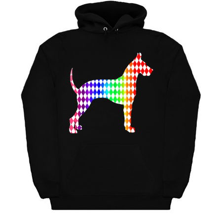 Colorful Rainbow Harlequin Great Dane Silhouette tiny thumbnail