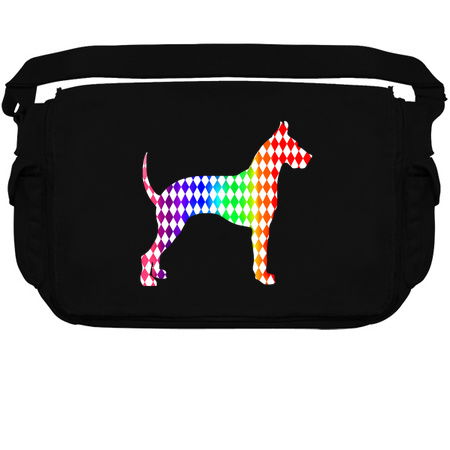 Colorful Rainbow Harlequin Great Dane Silhouette tiny thumbnail