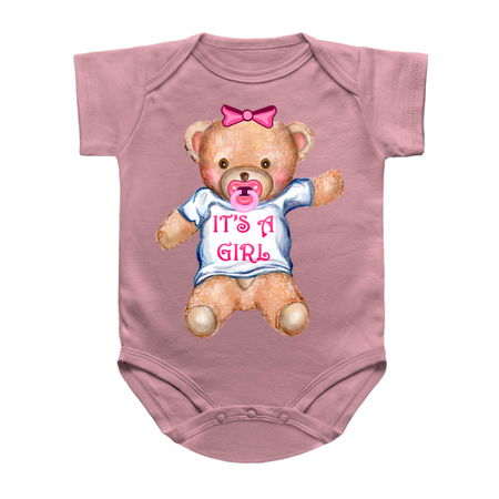 It's A Girl Teddy Bear with Pacifier tiny thumbnail