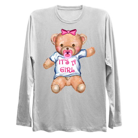 It's A Girl Teddy Bear with Pacifier tiny thumbnail