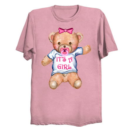 It's A Girl Teddy Bear with Pacifier tiny thumbnail