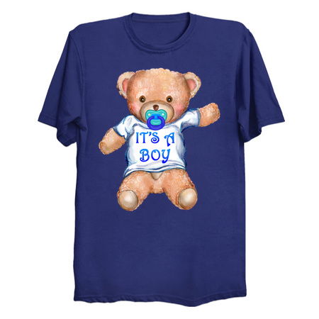 It's A Boy Teddy Bear with Pacifier tiny thumbnail
