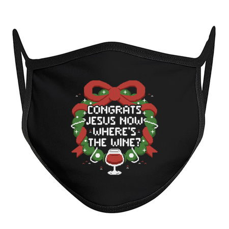 Congrats Jesus Now Wheres The Wine - Funny Ugly Sweater Christmas Gift tiny thumbnail