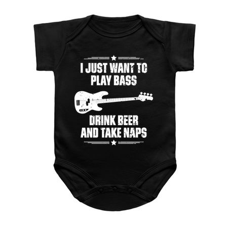 I Just Want To Play Bass Drink Beer And Take Naps Funny Quote Distressed tiny thumbnail