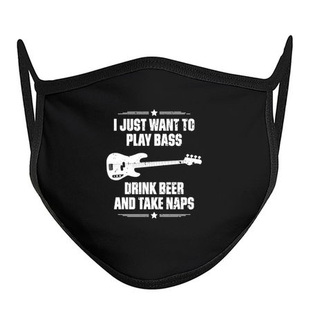 I Just Want To Play Bass Drink Beer And Take Naps Funny Quote Distressed tiny thumbnail