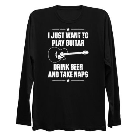I Just Want To Play Guitar Drink Beer And Take Naps Funny Quote Distressed tiny thumbnail